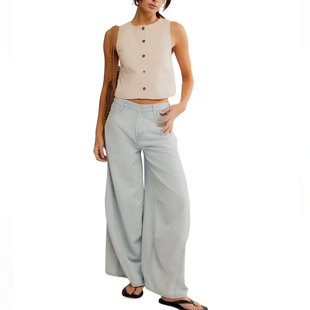 Free People Women's Blake Vest‎ Top, Size LARGE